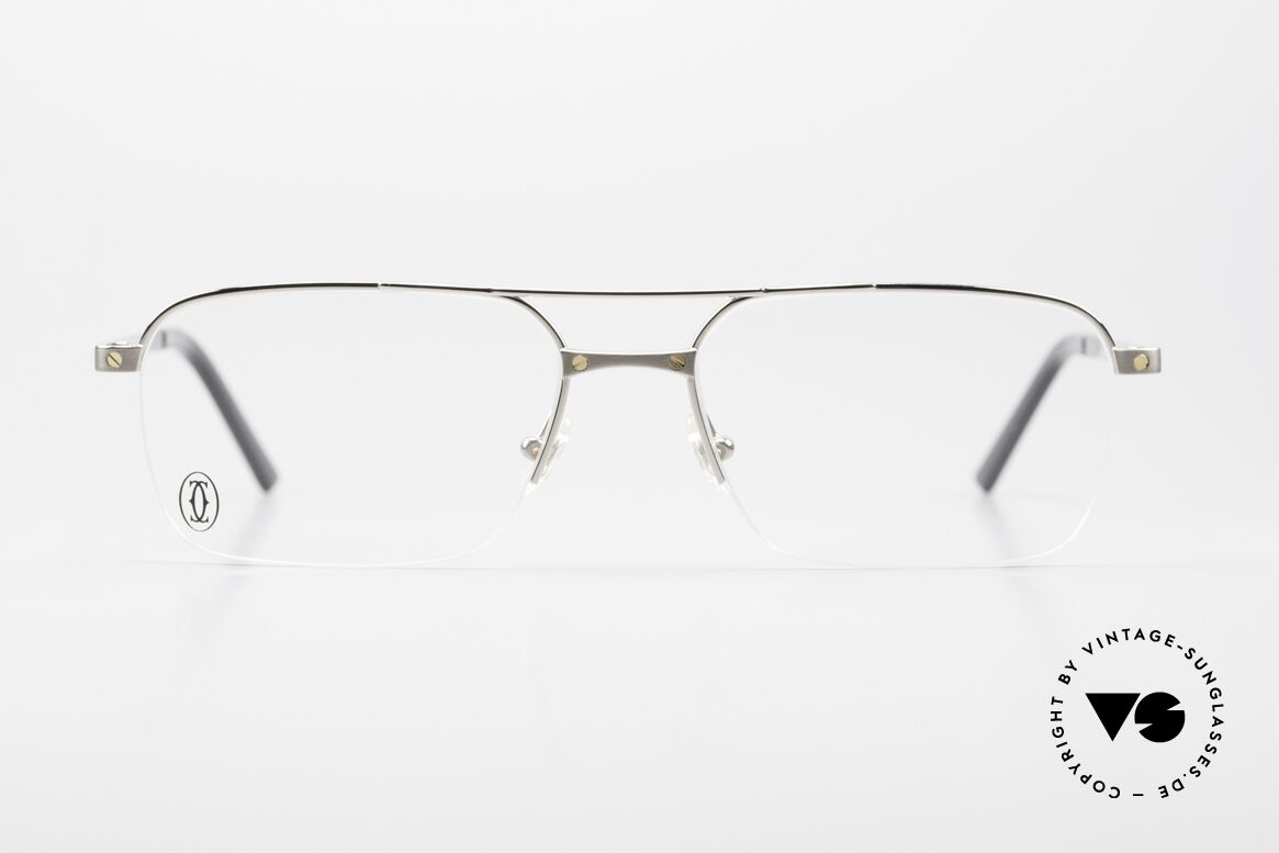Cartier Semi T-Eye Titanium Frame Semi Rimless, comfortable half-rimless Nylor frame; Titanium, Made for Men