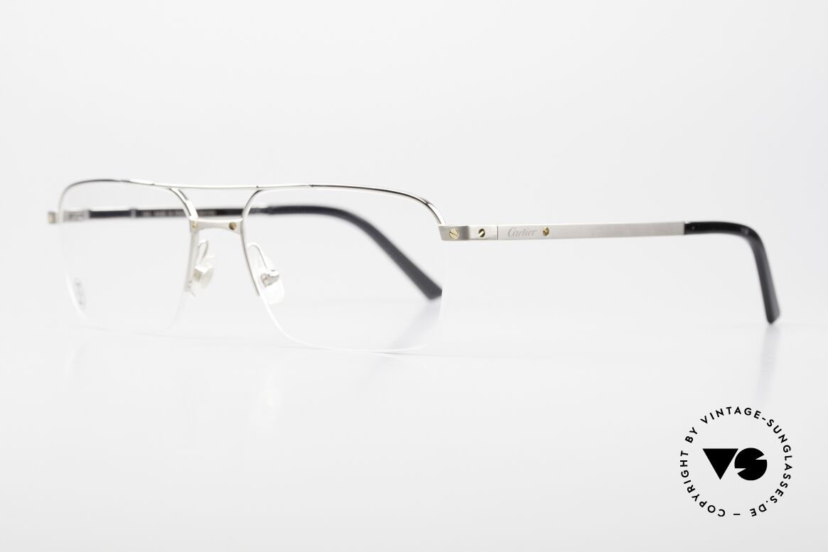 Cartier Semi T-Eye Titanium Frame Semi Rimless, very distinctive frame design, top-notch quality, Made for Men