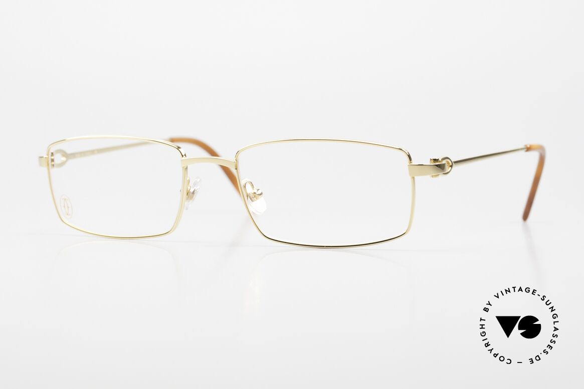 Cartier River Golden Luxury Frame Square, square vintage eyeglass by Cartier in size 54/18, 140, Made for Men