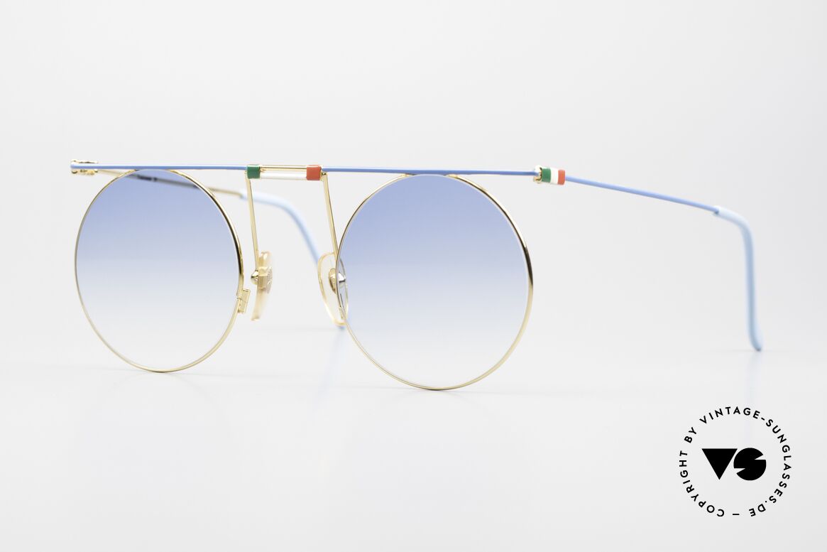 Casanova MTC 7 Art Sunglasses Italian Flag, round Casanova art sunglasses from the early 1990's, Made for Men and Women