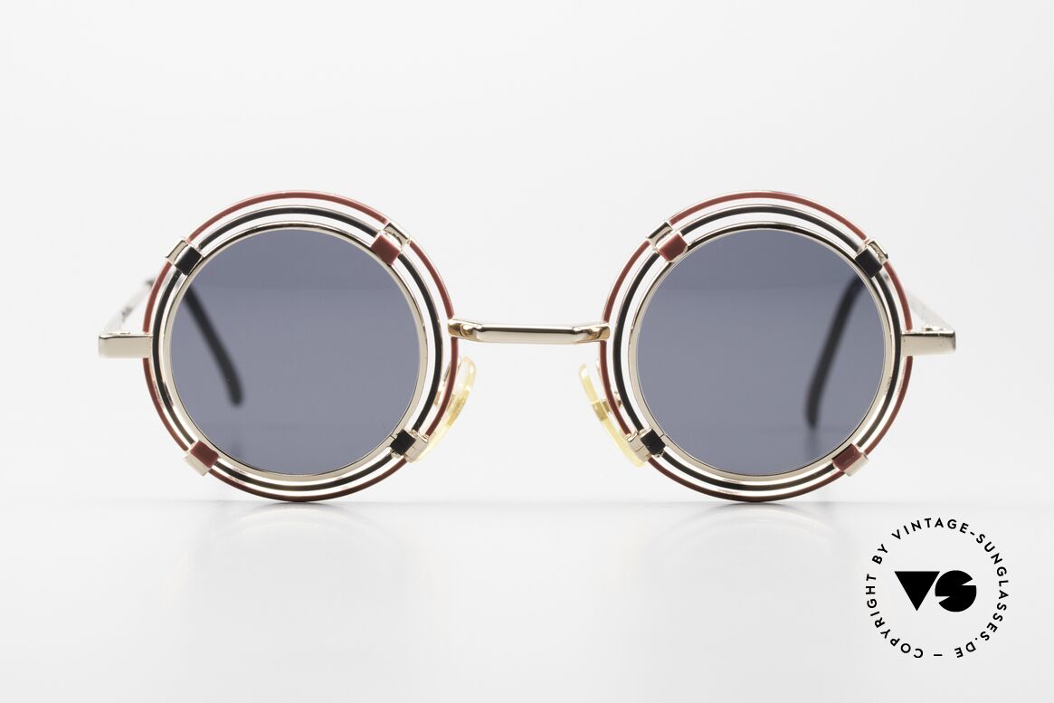 Casanova MTC 1 Round Frame 24kt Gold-Plated, round Casanova art sunglasses from the early 1990's, Made for Men and Women