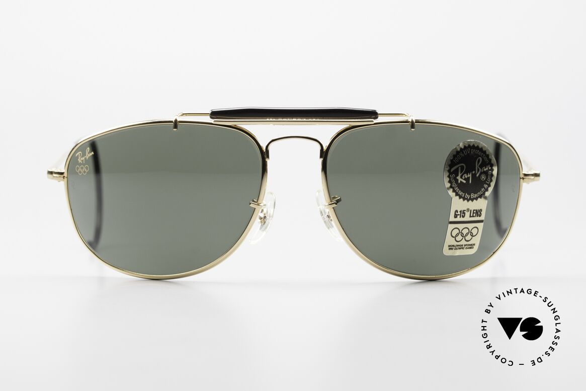 Ray Ban Sport Metal 1992 Rare Olympic Series B&L USA, size 61°15 with legendary Bausch&Lomb mineral lenses, Made for Men