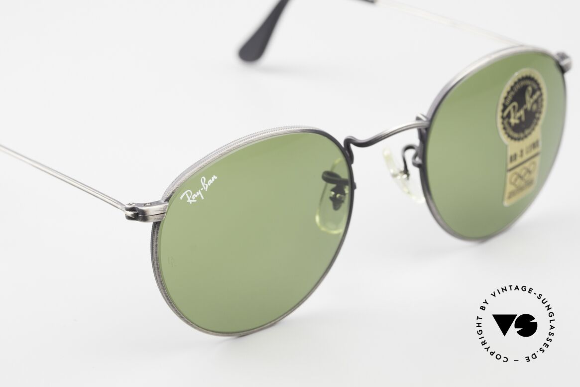 Ray Ban Round Metal 49 Round Vintage Shades USA, NO RETRO EYEWEAR, but a rare old 1980's Original!, Made for Men and Women