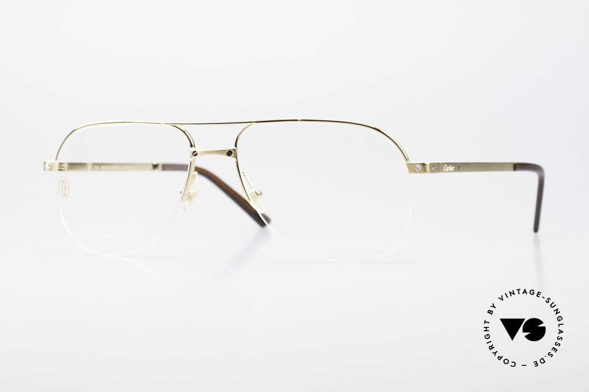 Cartier Santos De Cartier Titanium Specs Semi Rimless, men's glasses of the Santos De Cartier Collection, Made for Men