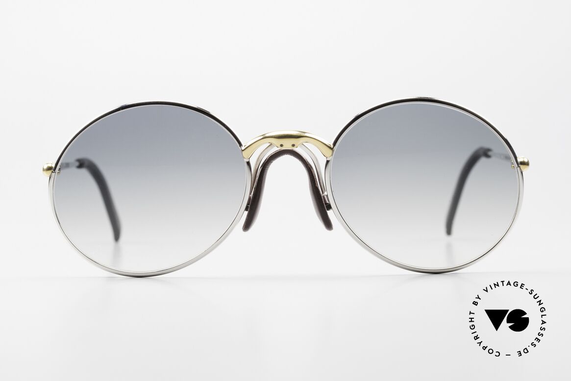 Porsche 5658 - S Round 90's Glasses Bicolor, bicolor (gold&silver) metal frame with 'saddle bridge', Made for Men and Women