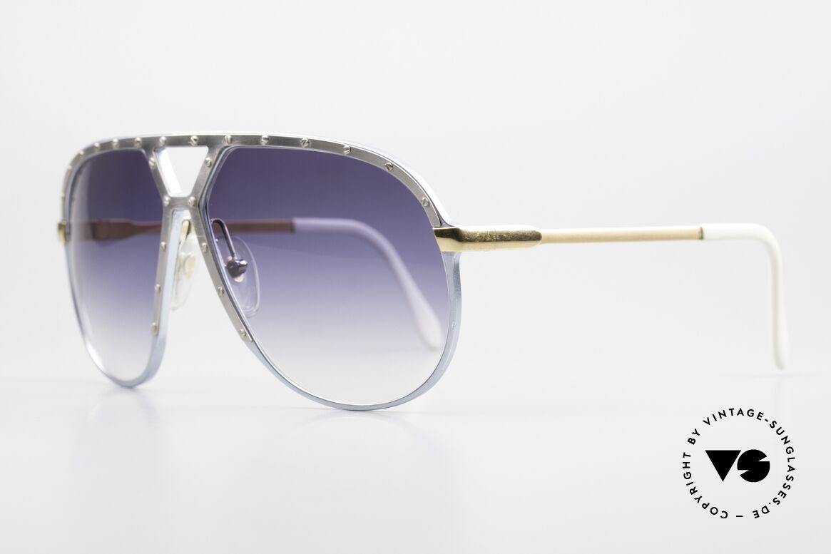Alpina M1 Vintage Frame 80's Iconic, antique silver ornamental cover & golden temples, Made for Men and Women