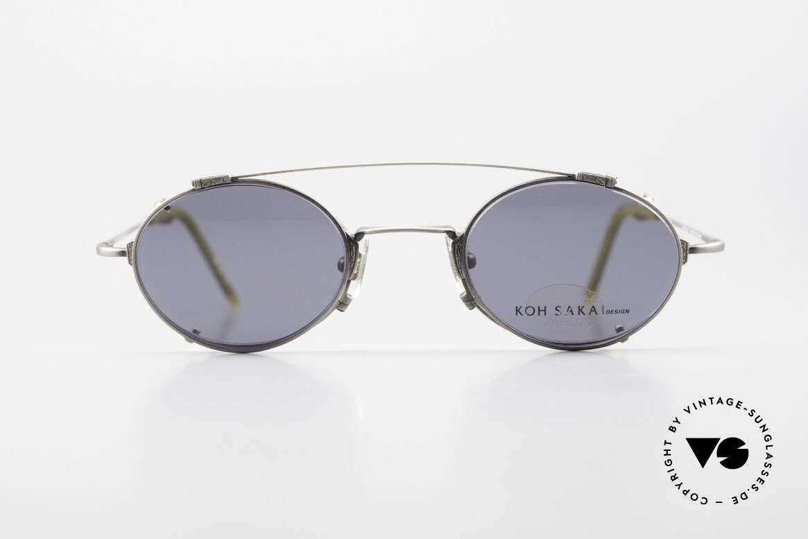Koh Sakai KS9711 Vintage Glasses Oval Clip On, vintage glasses Koh Sakai KS9711, 43-21, with clip-on, Made for Men and Women
