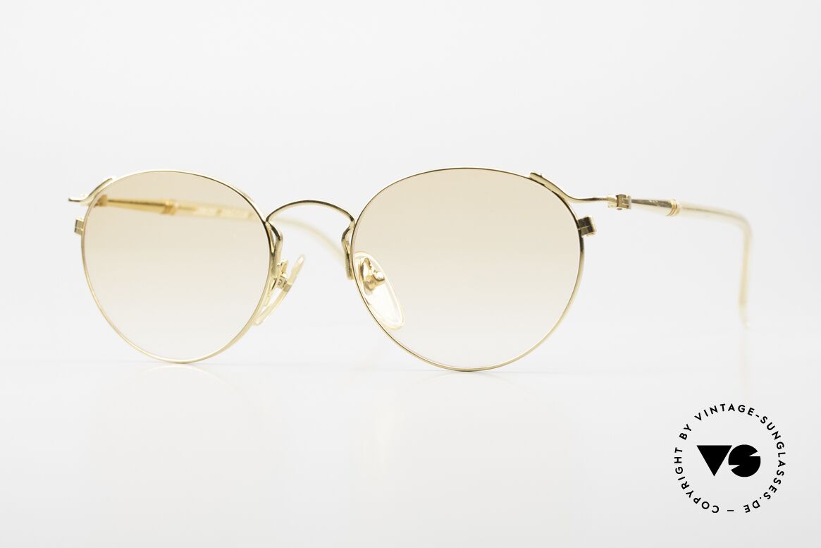 Jean Paul Gaultier 57-2271 22ct Gold-Plated Frame 90's, rare vintage Jean Paul Gaultier designer sunglasses, Made for Men and Women