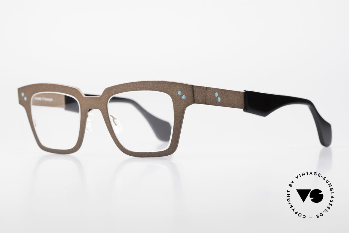 Theo Belgium Cinquante Titanium Designer Frame, due to the size & shape = more like men's glasses, Made for Men