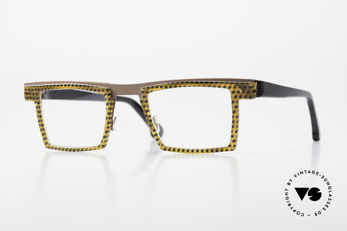 Theo Belgium Verlat Ladies & Gents Designer Specs, square THEO frame with interesting pattern, Made for Men and Women