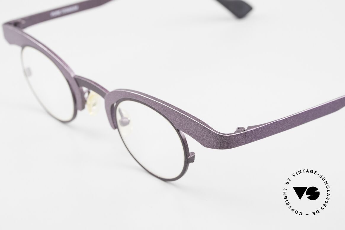 Theo Belgium O Women's Eyeglasses Panto, very special shape; frame in purple & black, Made for Women