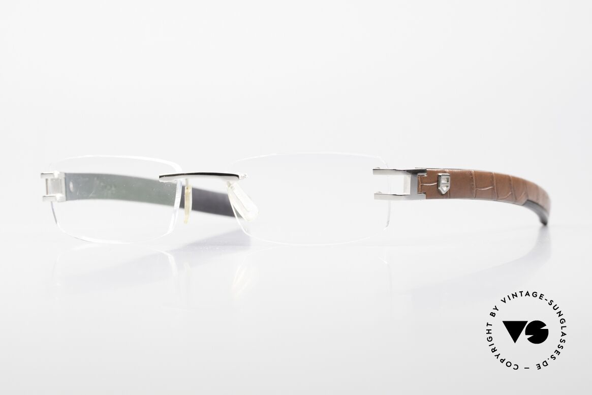 Tag Heuer L-Type 0114 Luxury Specs Alligator Leather, Tag Heuer L-Type glasses, model 0114 in size 55-17, Made for Men