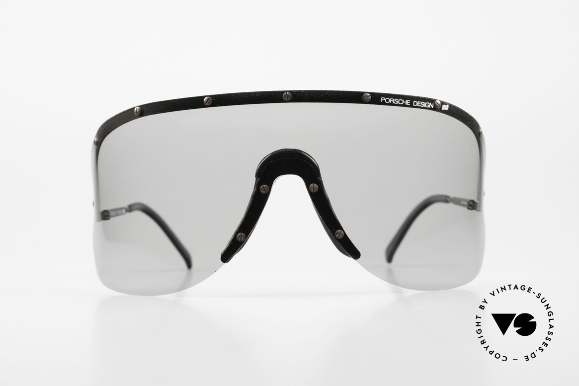 Porsche 5620 80's Yoko Ono Shades Black, huge shades, made for a flashy appearance (eye-catcher), Made for Men and Women