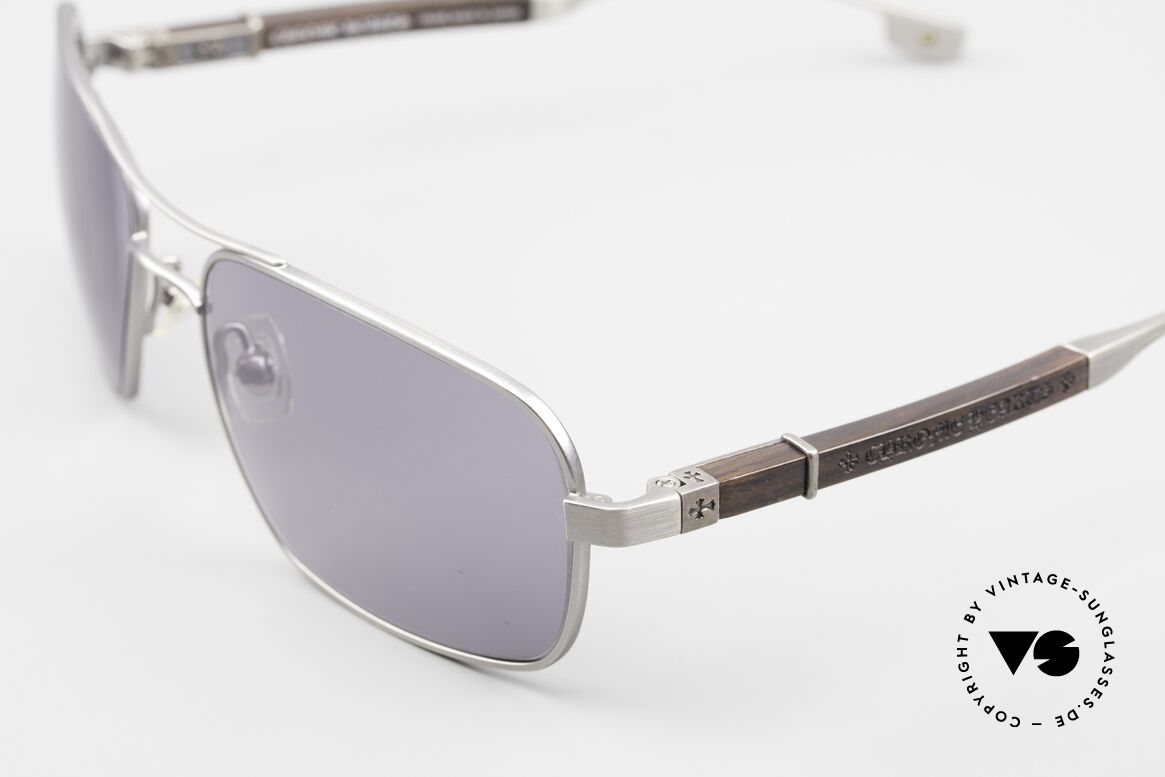 Chrome Hearts Loomer Luxury Shades Connoisseurs, flexible spring hinges and costly ebony temples, Made for Men