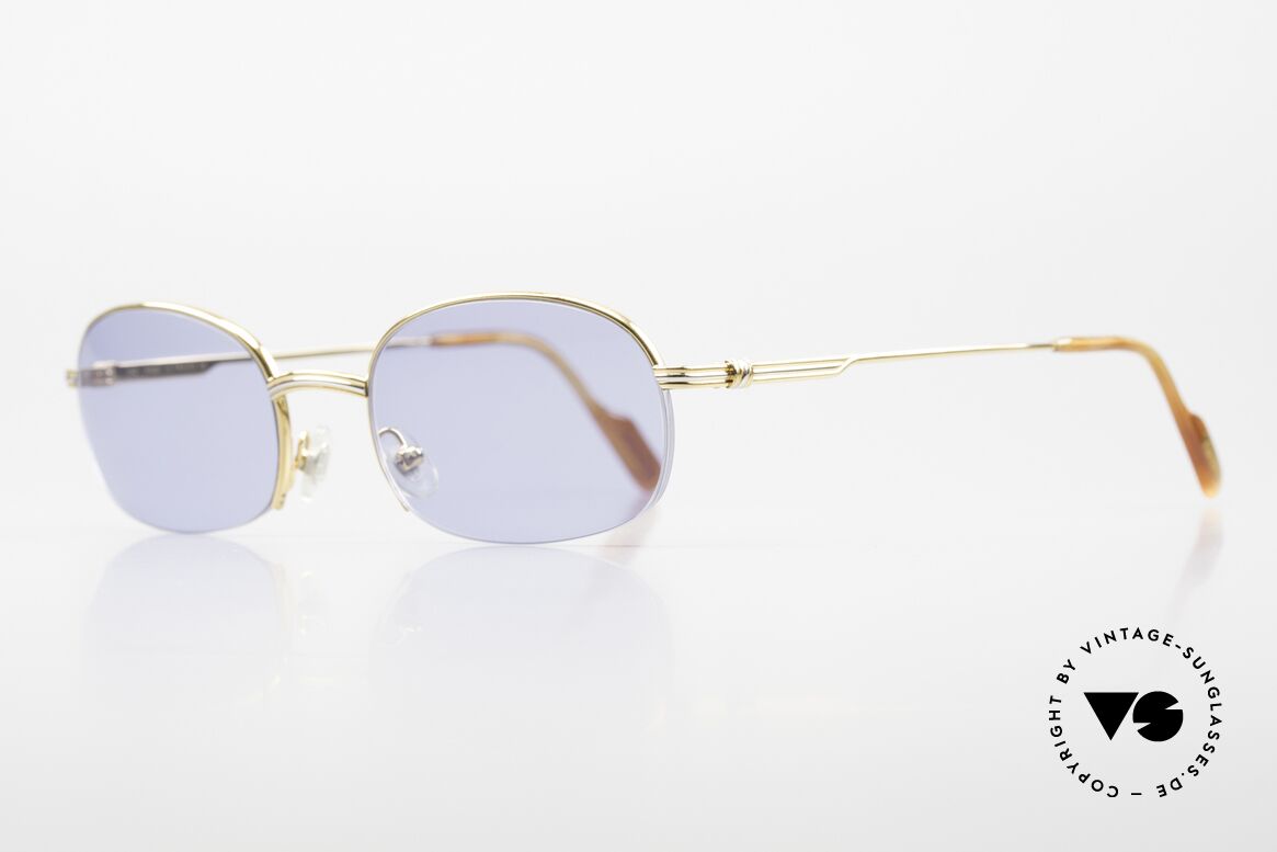 Cartier Nylor Rare Luxury Sunglasses 90's, genuine one-of-a-kind (customized); semi-rimless, Made for Men and Women
