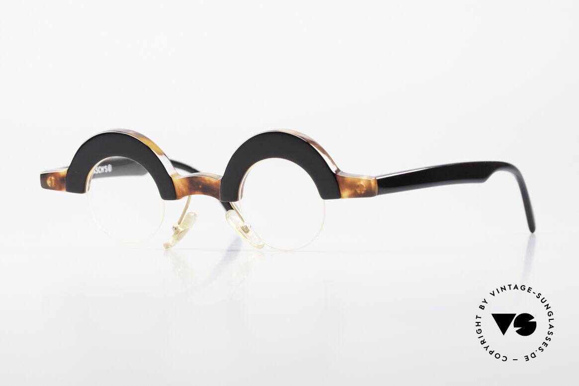 Proksch's A5 Crazy Round 90's Eyeglasses, "crazy" vintage eyeglasses with half frame design, Made for Men and Women