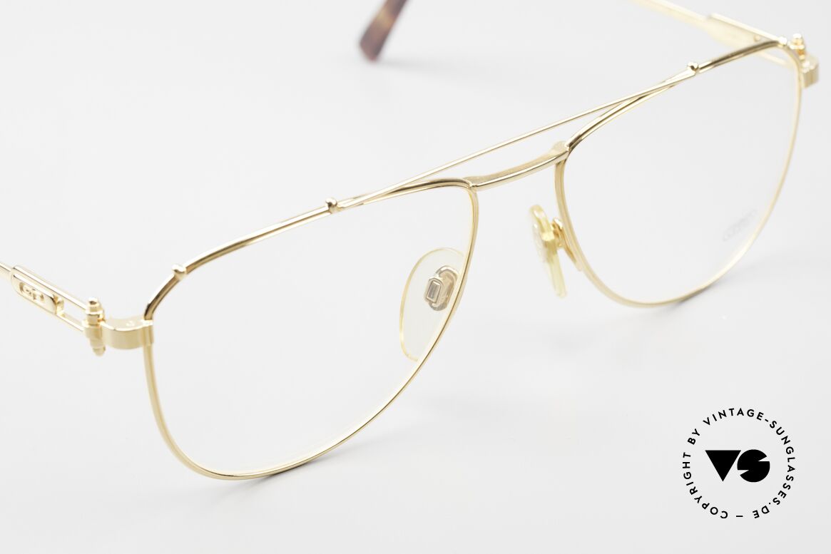Gerald Genta Gold & Gold 03 Gold Plated Aviator Frame, unworn, one of a kind with serial number, size 59-17, Made for Men