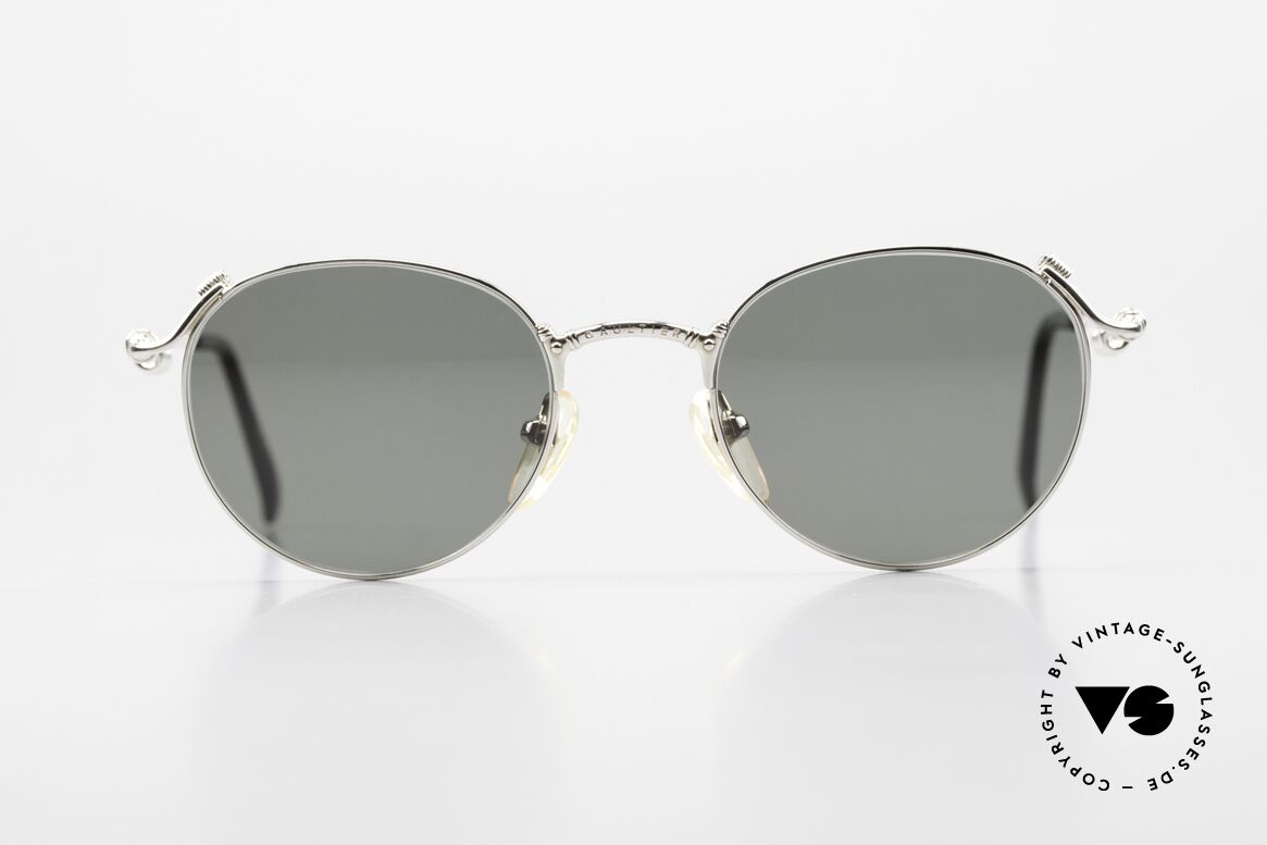 Jean Paul Gaultier 55-5105 Rare 90's Steampunk Shades, sturdy metal frame with fancy temple details, Made for Men and Women
