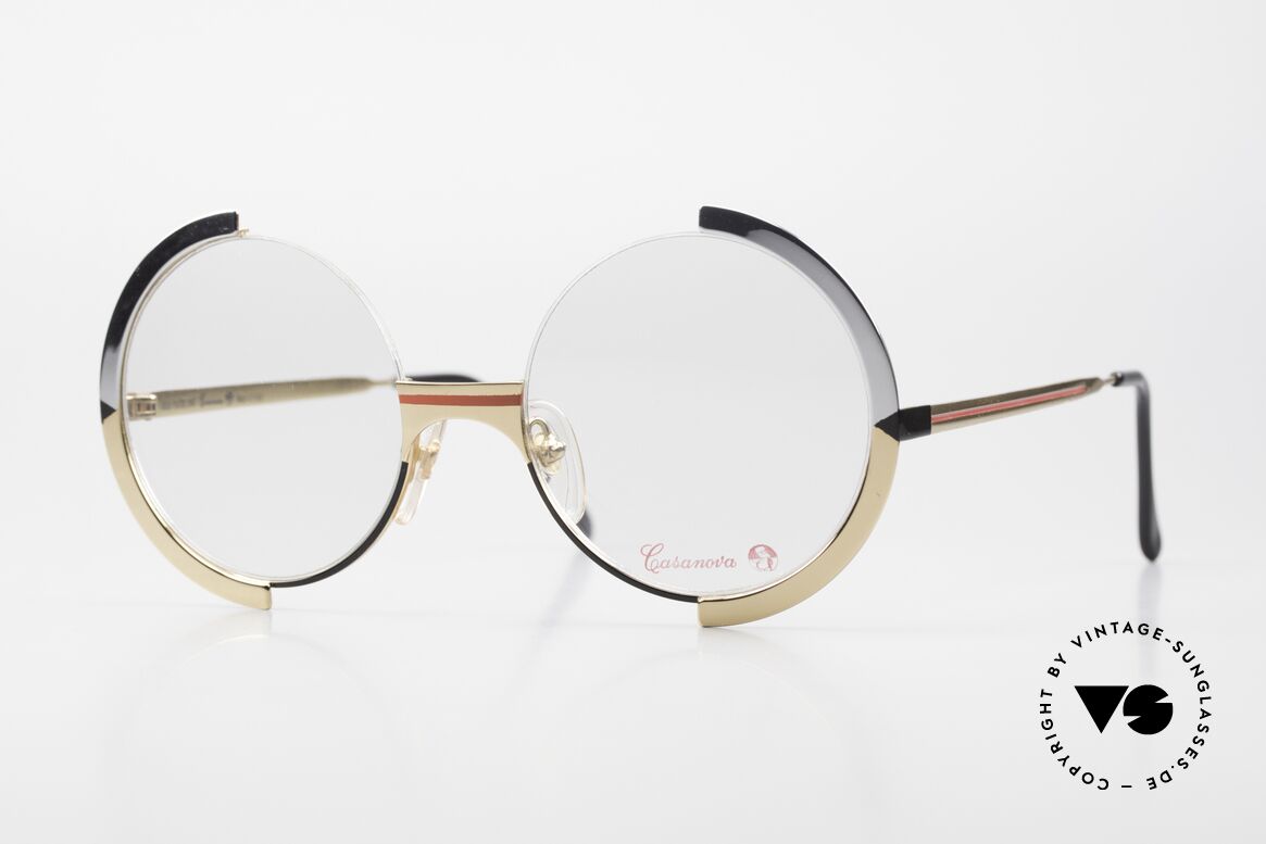 Casanova NM3 Round Art Glasses Unisex, extraordinary vintage Casanova eyeglasses; unisex, Made for Men and Women