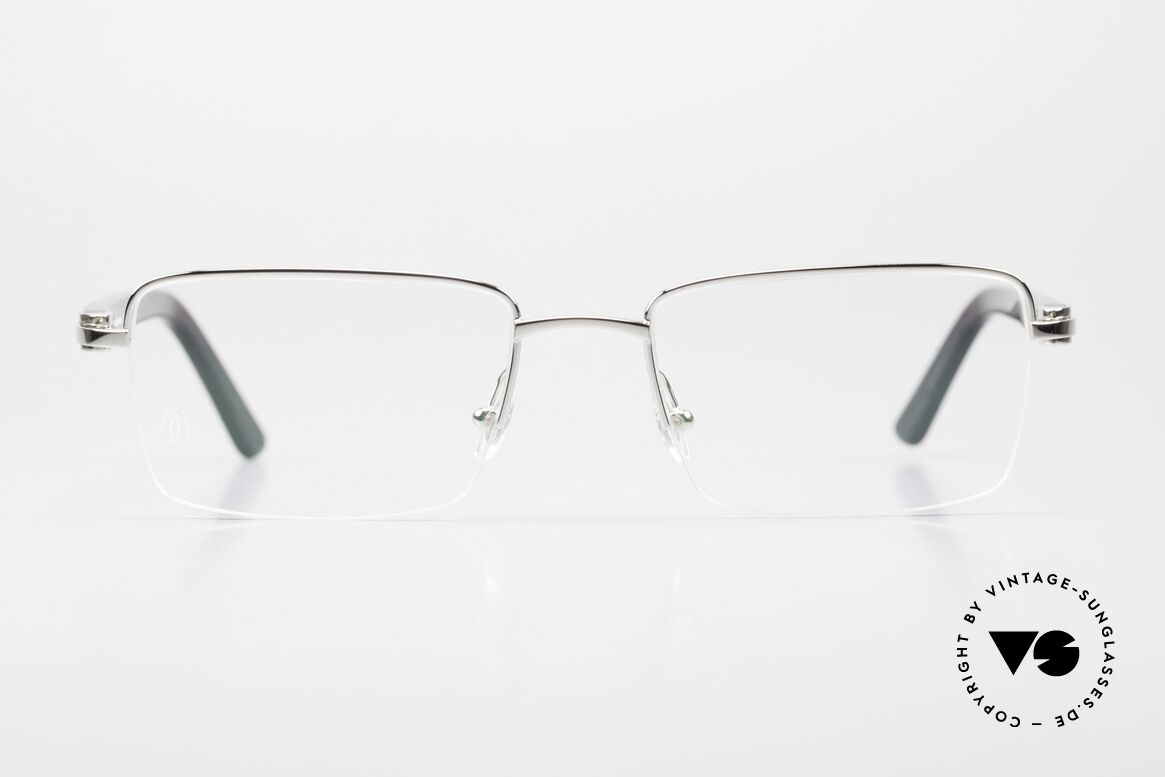 Cartier Core Range CT0042O Luxury Eyeglasses Rectangle, classic gentlemen's Cartier glasses, semi rimless, Made for Men