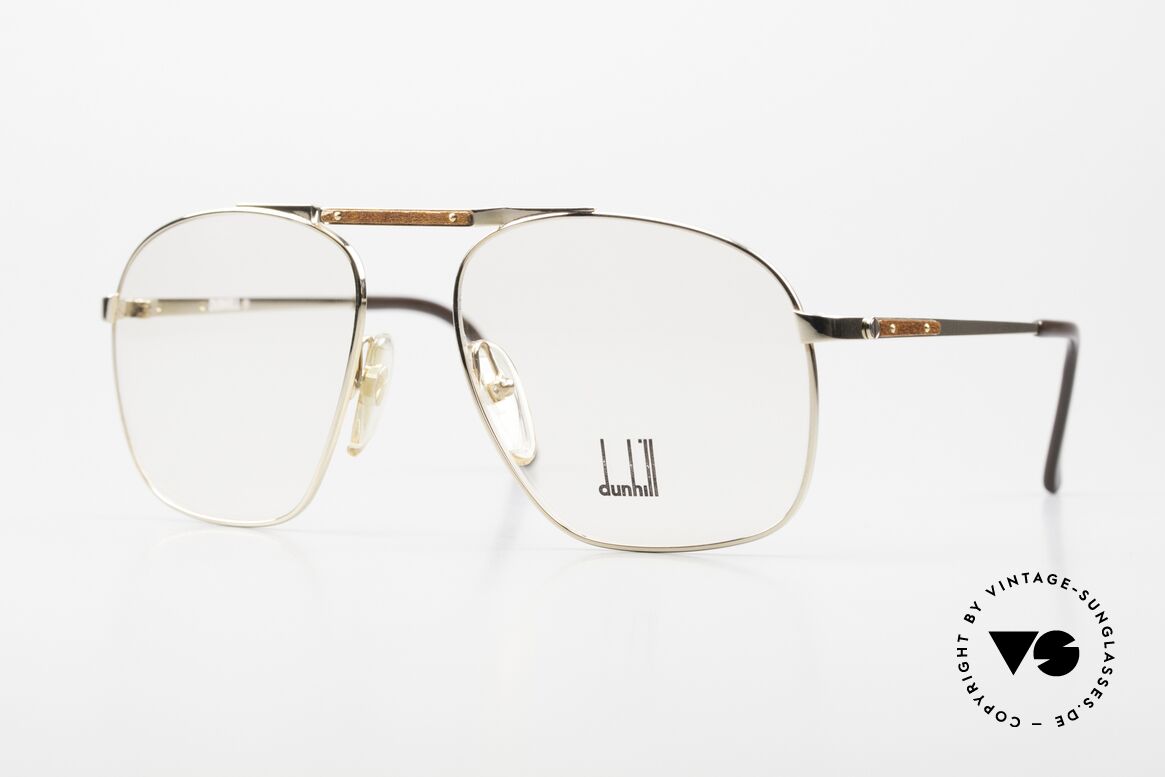 Dunhill 6046 80's Frame Leather Appliqué, extremely noble men's glasses by Dunhill from 1987, Made for Men