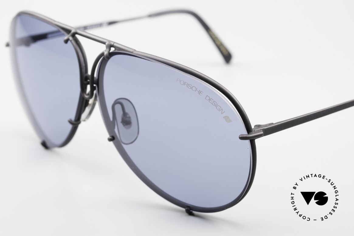 Porsche 5623 Interchangeable Lenses Frame, matt black frame with 2 sets of lenses (brown & blue), Made for Men and Women