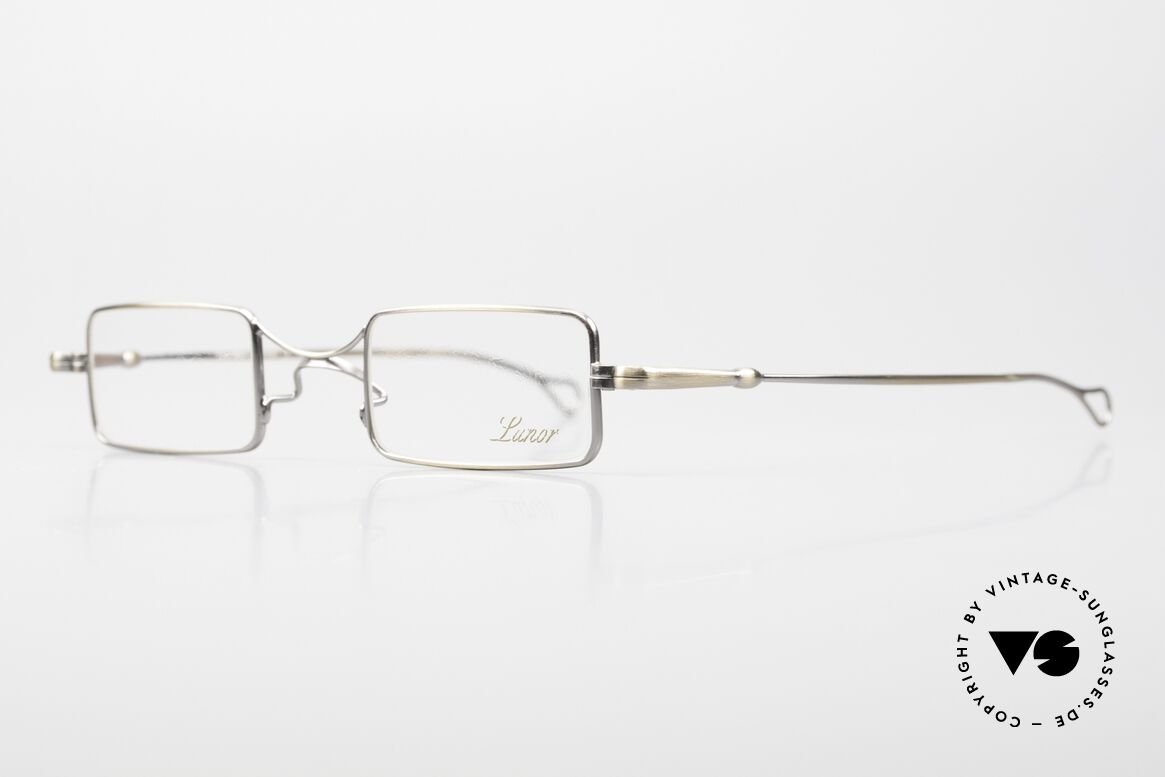 Lunor X-Bridge Square A Classic In Antique Gold, X-Bridge square: reading eyeglasses for ladies & gents, Made for Men and Women