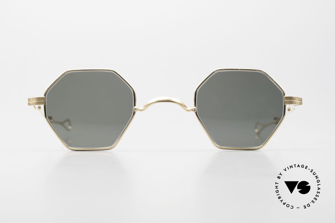 Lunor I 11 Telescopic Gold Plated Luxury Frame, extraordinary frame shape: octagonal PANTO design, Made for Men and Women