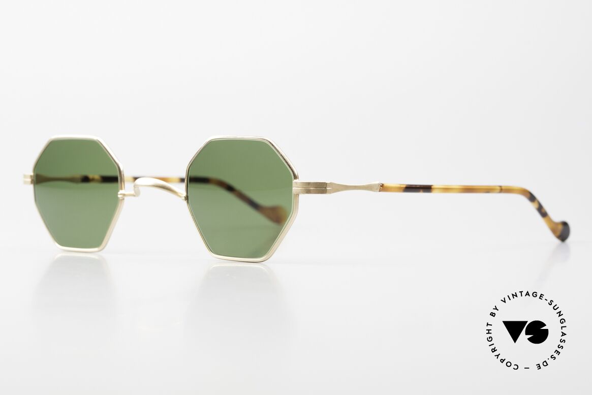 Lunor II A 11 Gold Plated Vintage Frame, very rare model "11" (octagonal eyewear design); unique, Made for Men and Women