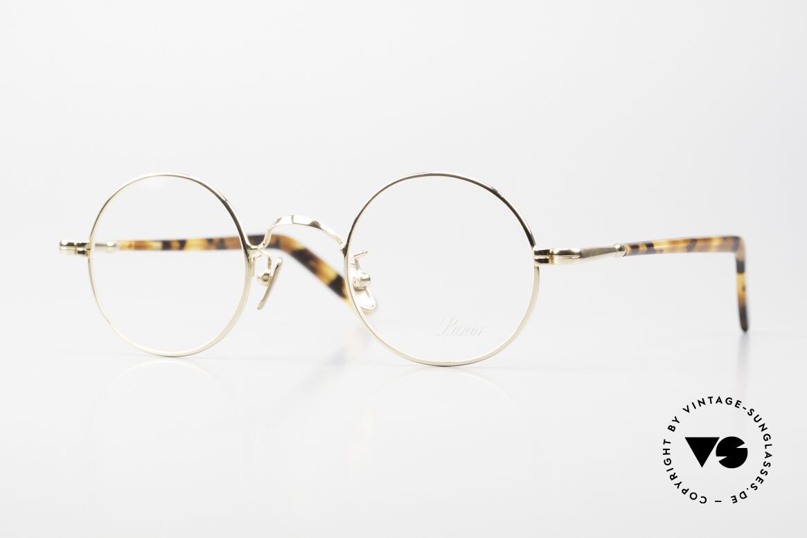 Lunor VA 110 Round Frame Gold Plated, old Lunor eyeglasses from the 2012's eyewear collection, Made for Men and Women