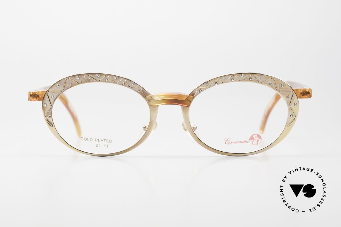 Casanova BZ2 Oval Glasses Rhinestones, glamorous 90's CASANOVA eyeglass-frame for ladies, Made for Women
