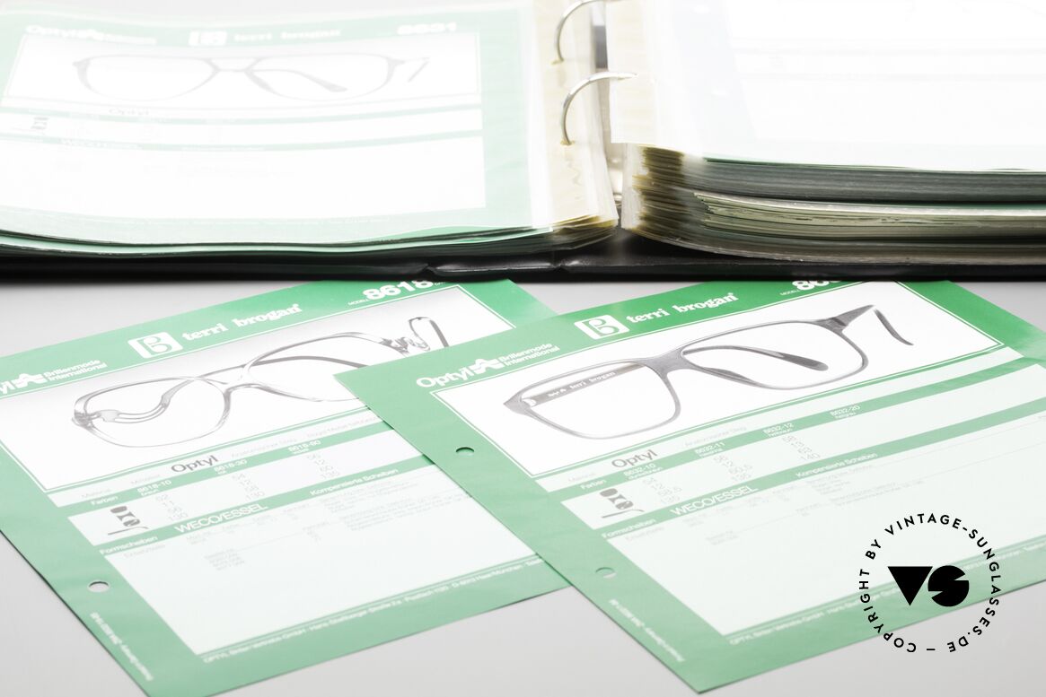 Optyl Catalog Terri Brogan Eyewear Details 1980's, interesting details for all vintage collectors and, Made for Men and Women