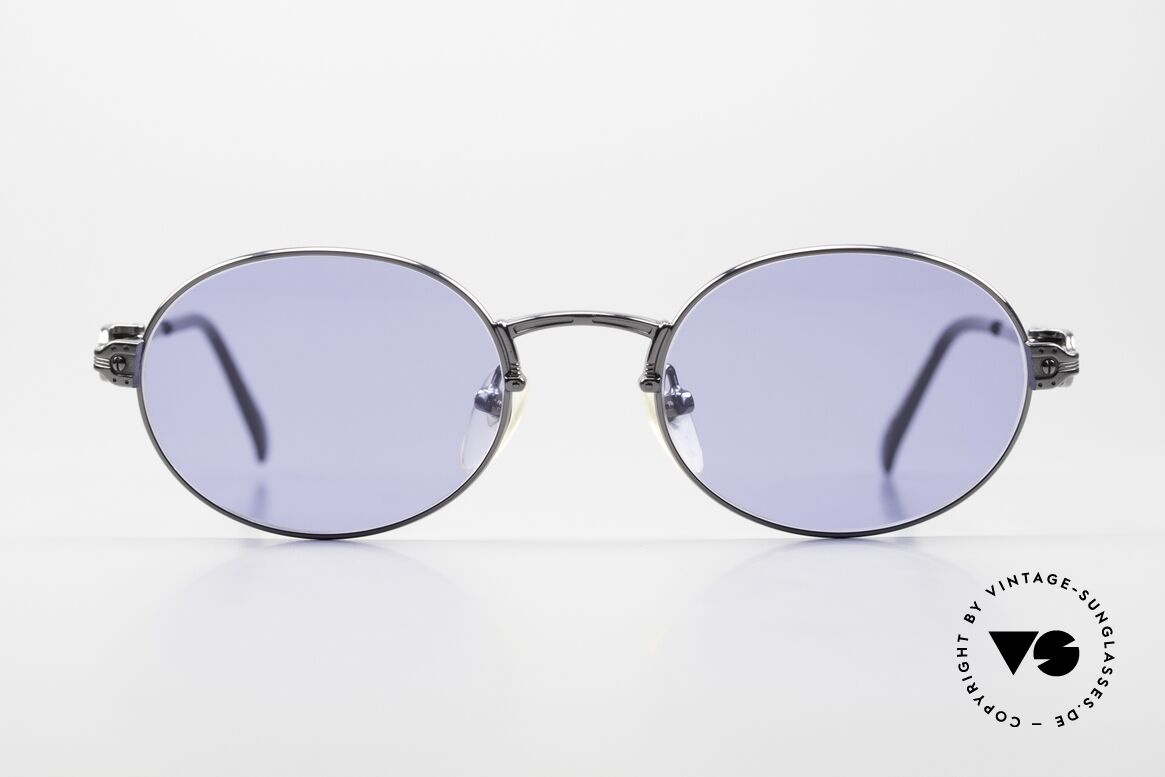 Jean Paul Gaultier 55-5104 Oval Designer Sunglasses, brilliant locking flap-mechanism at the temple hinges, Made for Men and Women