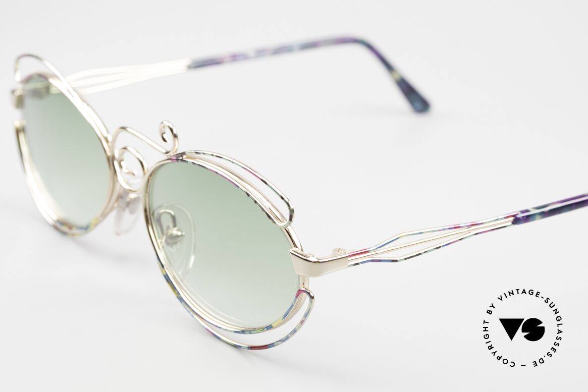 Casanova RC5 Elegant Colorful Sunnies, precious gold-plated frame with multicolored pattern, Made for Women