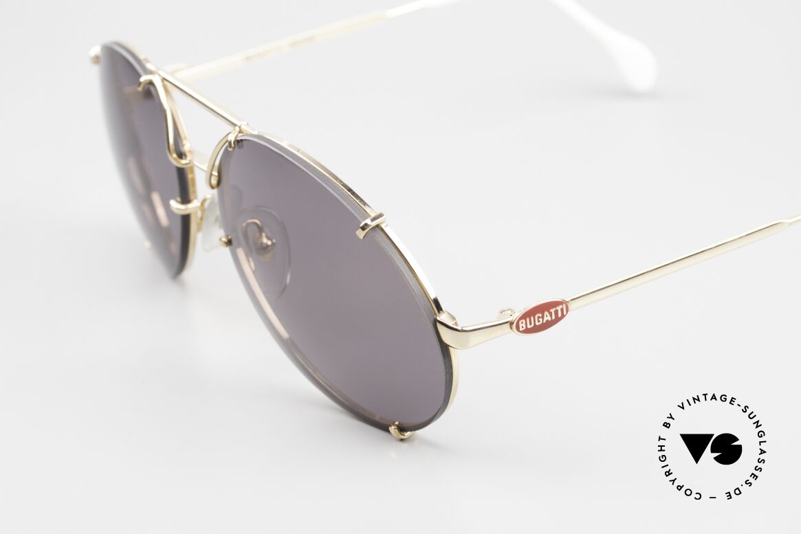 Bugatti 65359 80's Men's Sunglasses XL, handy quick-release fastener for easy lens exchange, Made for Men