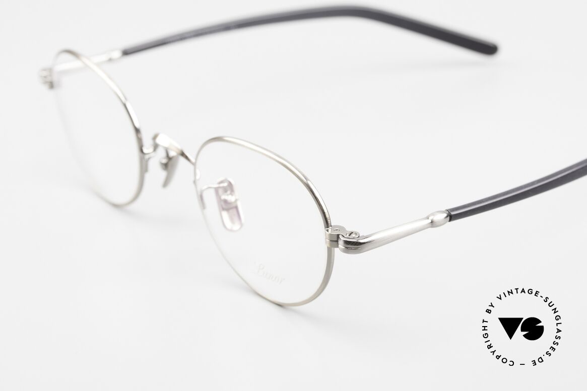 Lunor VA 108 Round Glasses Antique Silver, model VA 108 = acetate-metal temples & titanium pads, Made for Men and Women