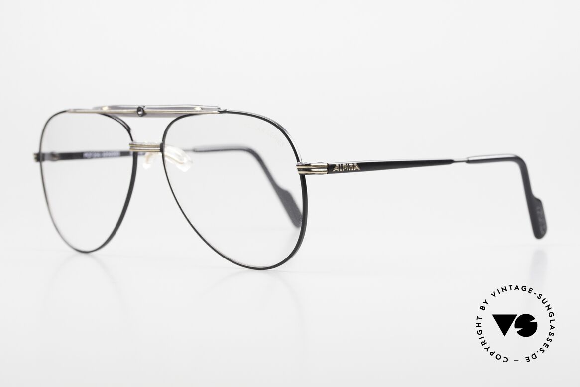 Alpina PCF 250 Sporty 90's Aviator Glasses, orig. clear DEMO lenses with Procar Series imprint, Made for Men