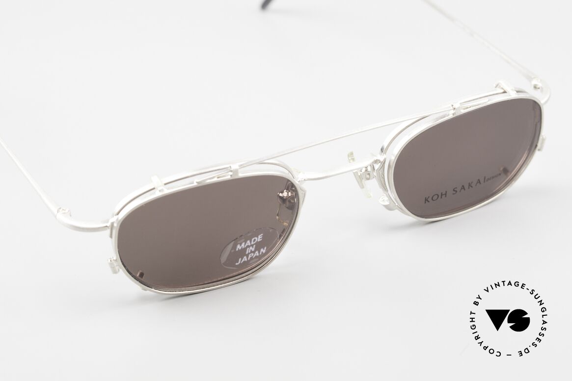 Koh Sakai KS9716 90's Clip On Frame Unisex, unisex mod. KS9716; noble frame finish: dulled titanium, Made for Men and Women