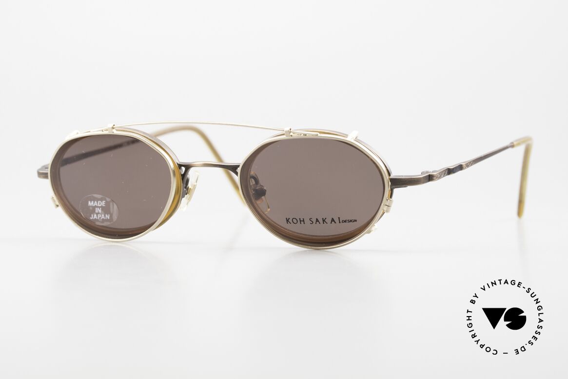 Koh Sakai KS9831 90's Frame Made in Japan Oval, rare, vintage Koh Sakai glasses with clip-on from 1997, Made for Men