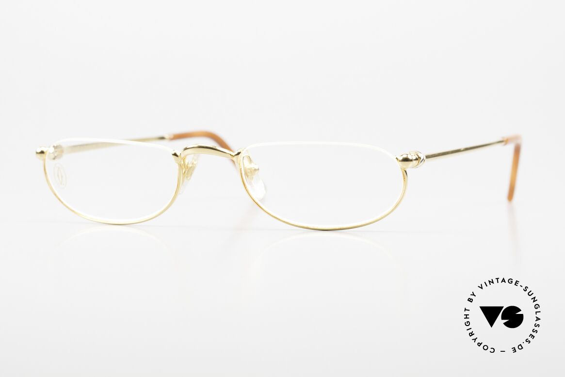 Cartier Demi Lune 2000 - S Oval Reading Frame Gold, oval CARTIER reading eyeglasses in SMALL size 48/19, Made for Men and Women