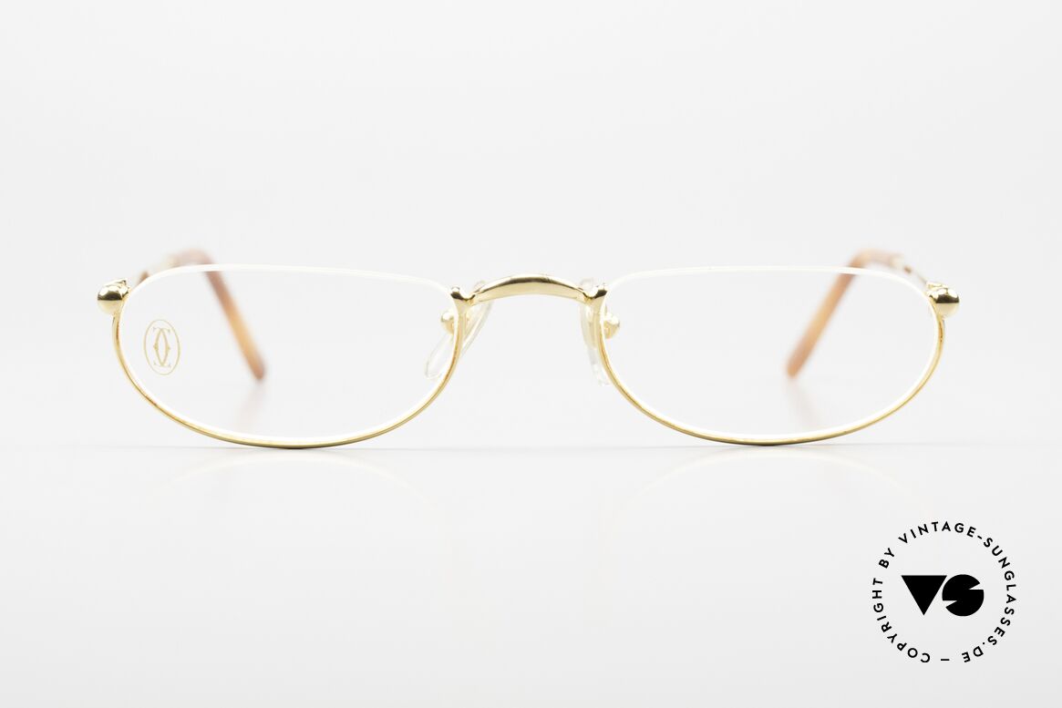 Cartier Demi Lune 2000 - S Oval Reading Frame Gold, unisex model of the 'THIN RIM' Collection by Cartier, Made for Men and Women