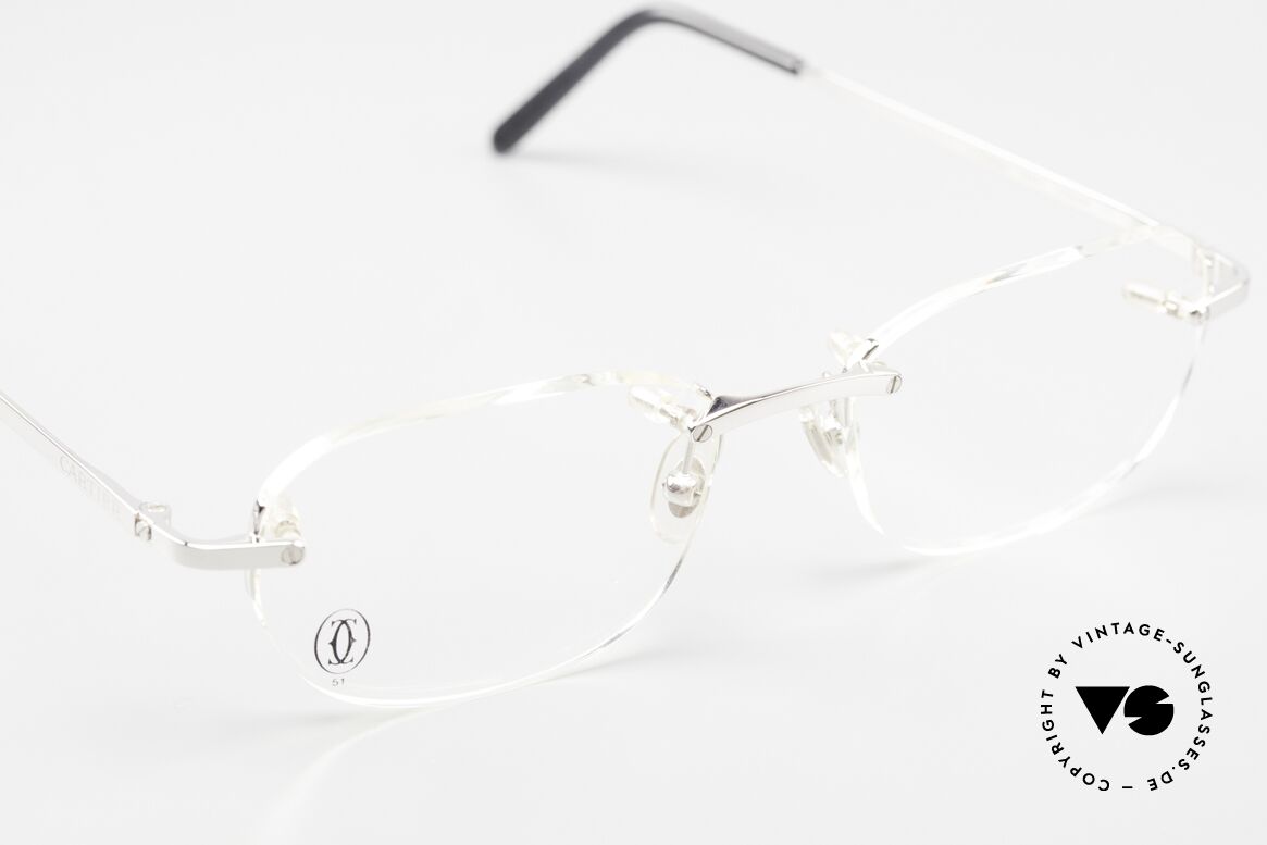 Glasses Cartier T Eye Rimless Platinum Plated Glasses