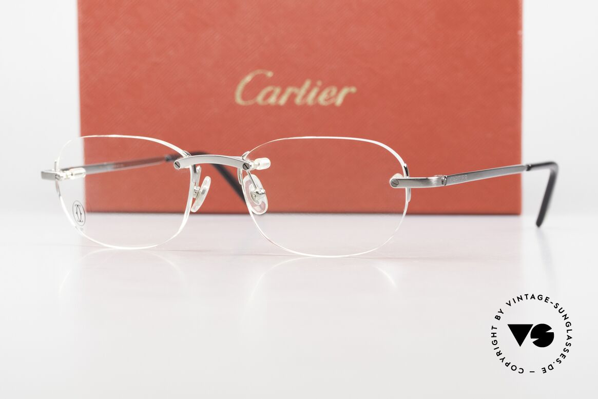 Cartier T-Eye Rimless Titanium Frame Rimless, Size: medium, Made for Men and Women