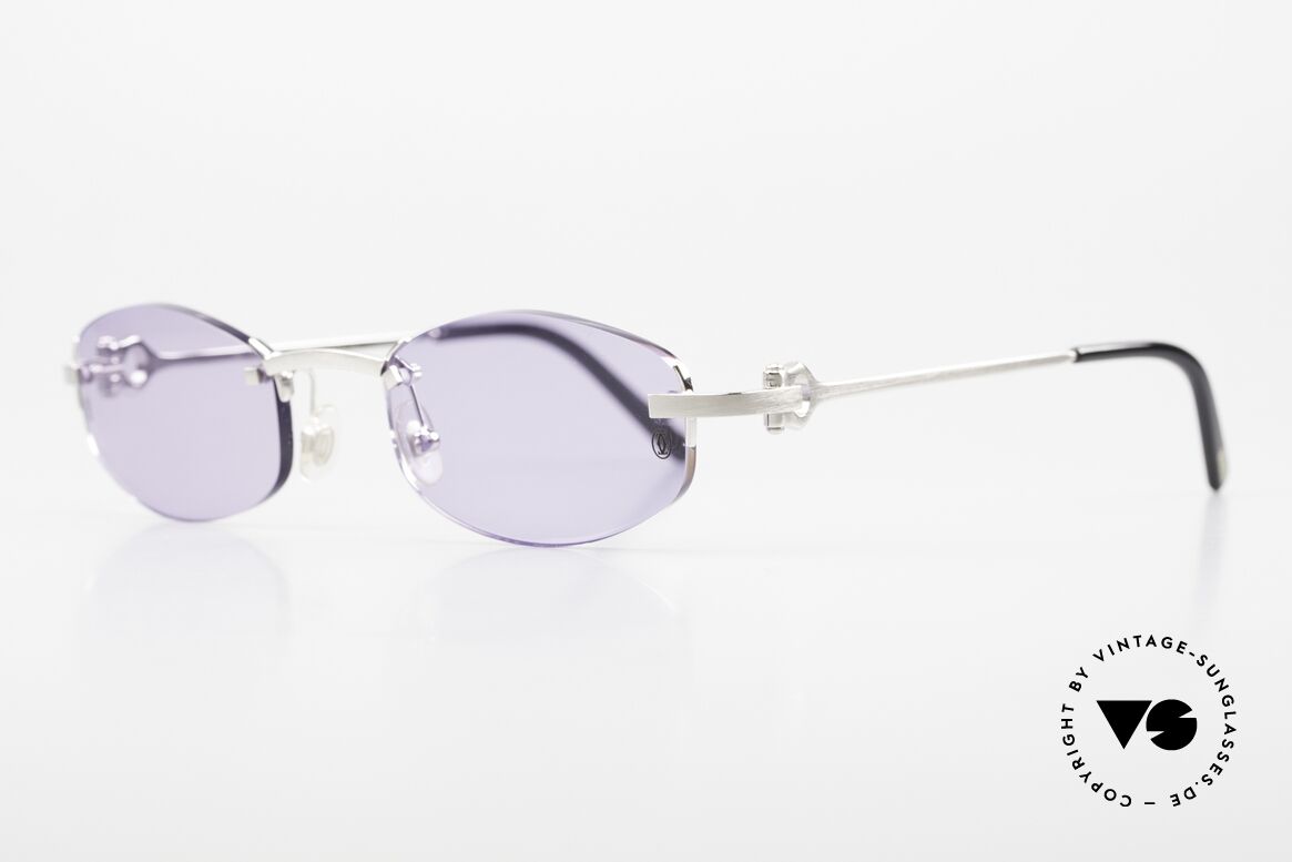 Cartier Meltem Rimless Luxury Sunglasses, Cartier catalog reference number is T8200382, Made for Men and Women