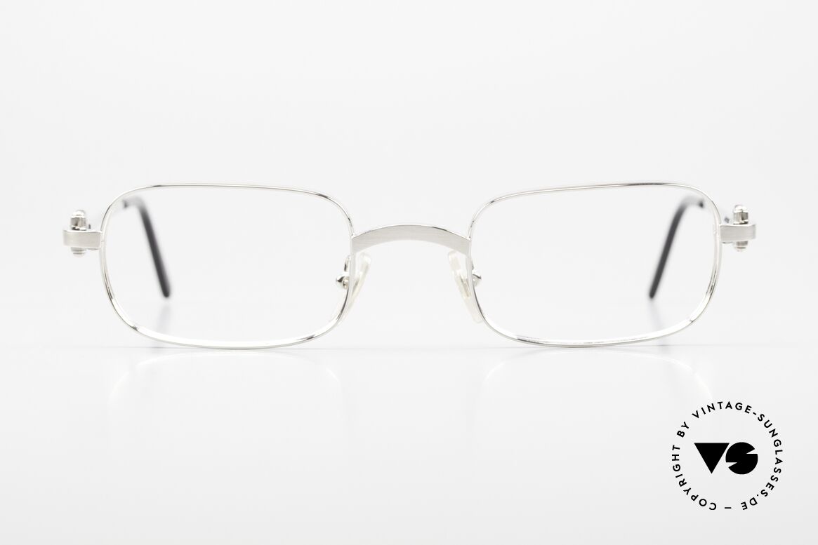 Cartier Dreamer 90s Frame Brushed Platinum, rare CARTIER vintage luxury eyeglasses from 1999, Made for Men and Women