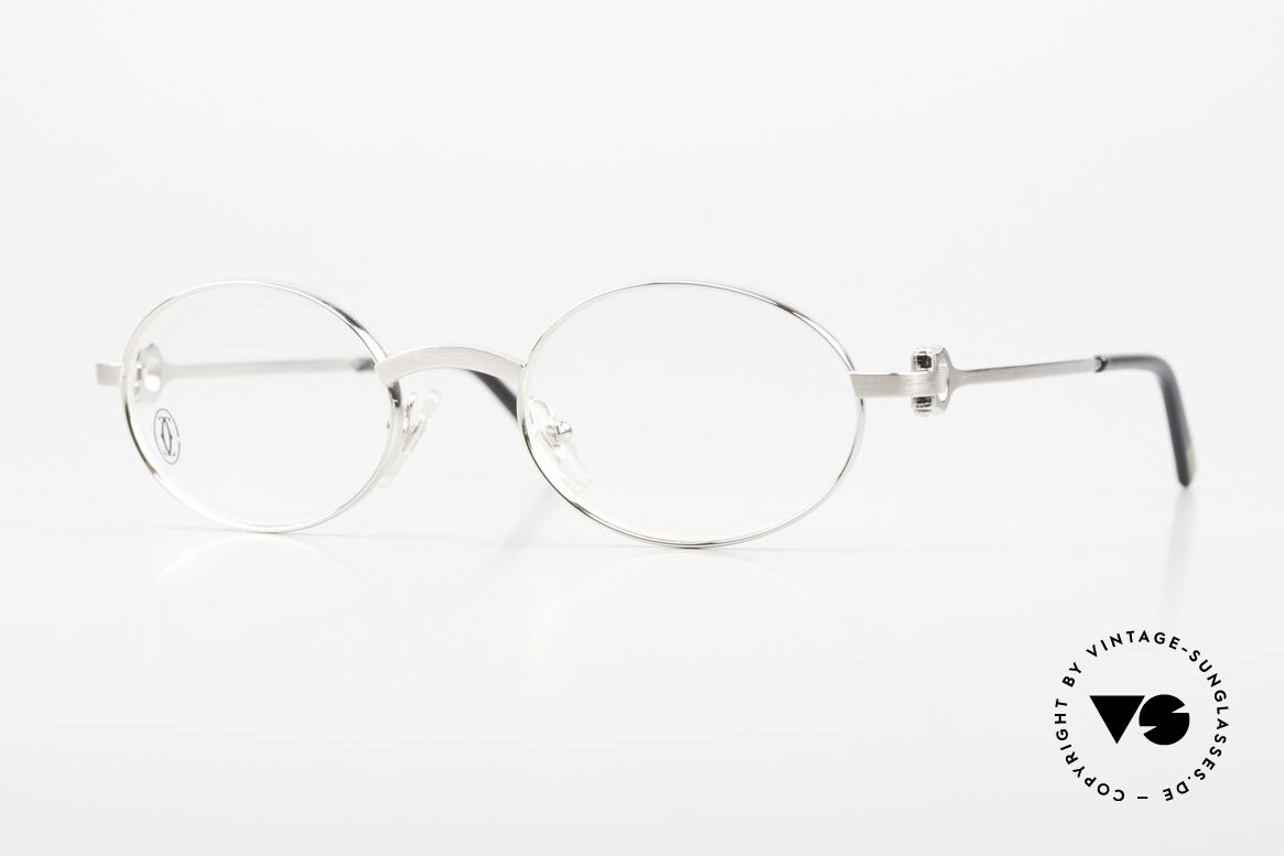 Cartier Spider - S 90s Specs Brushed Platinum, oval CARTIER vintage luxury eyeglasses from 1999, Made for Men and Women