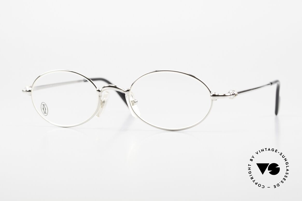 Cartier Filao Small Oval Platinum Frame, oval CARTIER vintage eyeglasses in SMALL size 47/19, Made for Men and Women