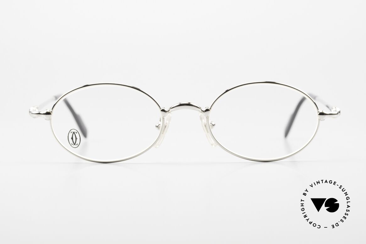 Cartier Filao Small Oval Platinum Frame, unisex model of the 'THIN RIM' Collection by Cartier, Made for Men and Women