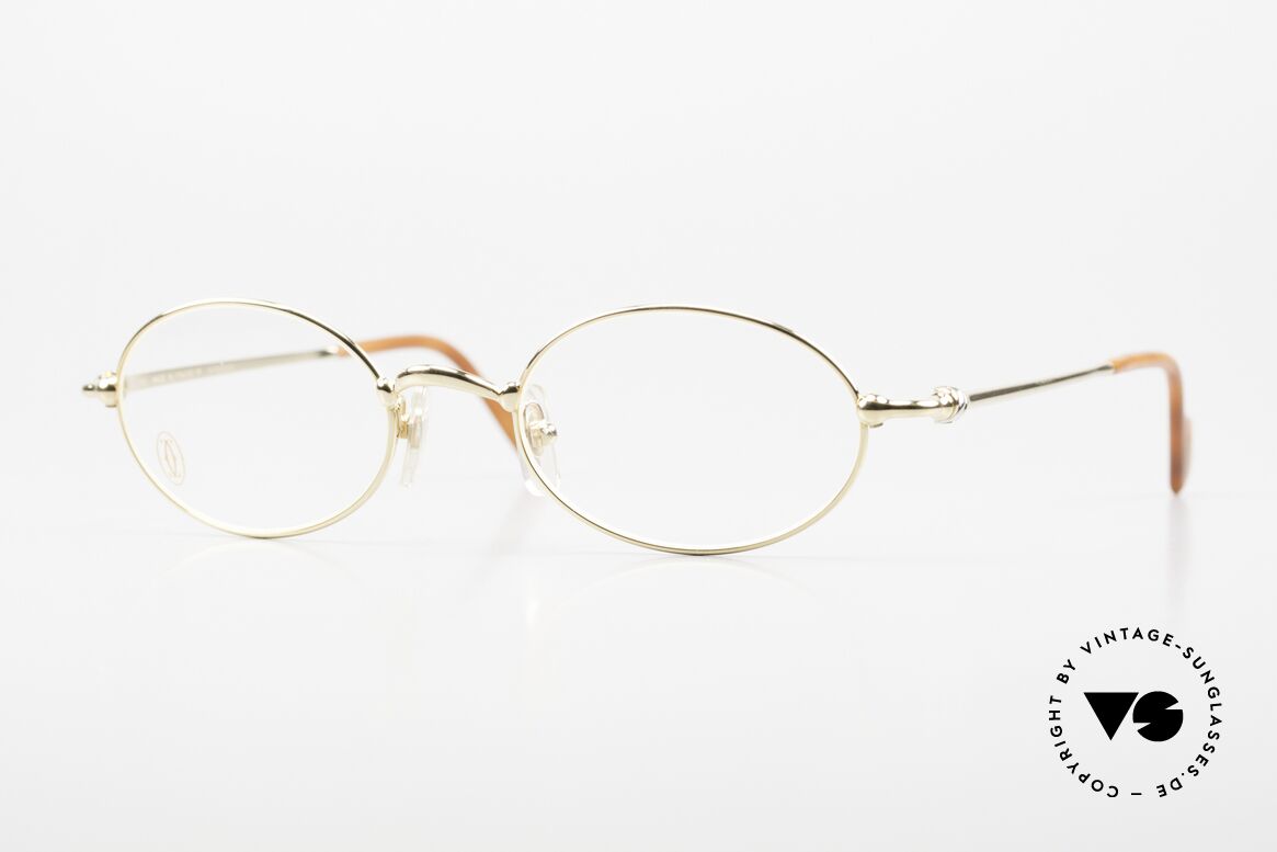 Cartier Filao Oval Frame 90s Gold Plated, oval CARTIER vintage eyeglasses in size 49/21, 135, Made for Men and Women