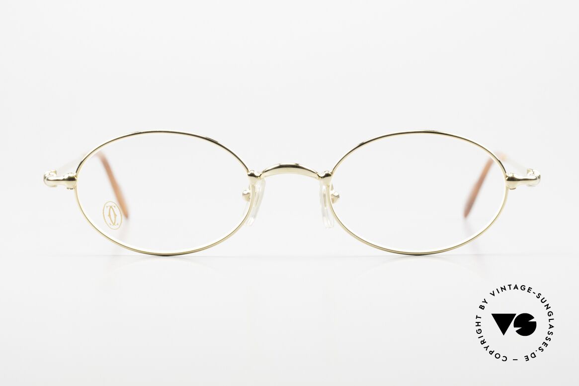 Cartier Filao Oval Frame 90s Gold Plated, unisex model of the 'THIN RIM' Collection by Cartier, Made for Men and Women